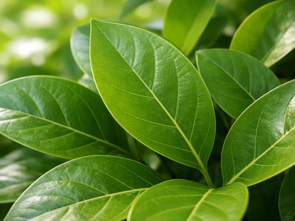 Close-up of healthy green leaves with visible veins and leaf texture, showing how leaves support plant growth
